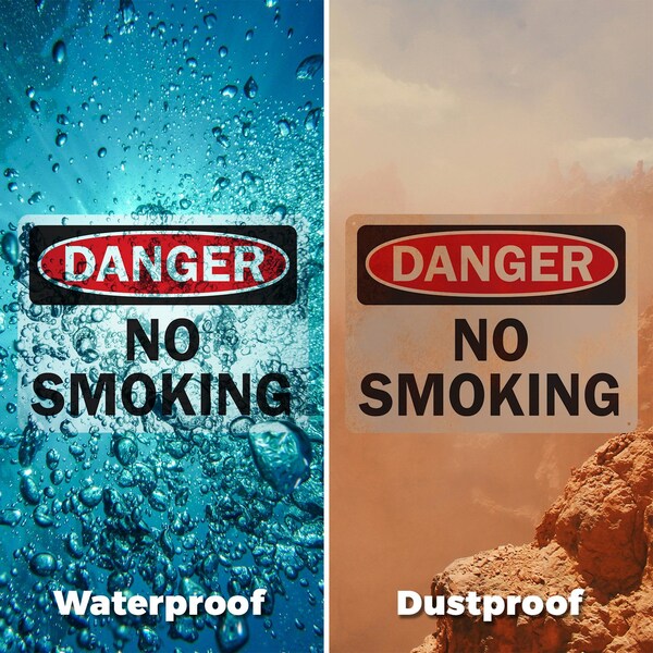 Signmission No Smoking Danger Sign, Aluminum, 10in W x 7in L, 2PK - OS-2PACK-DS-A-710-L-19452