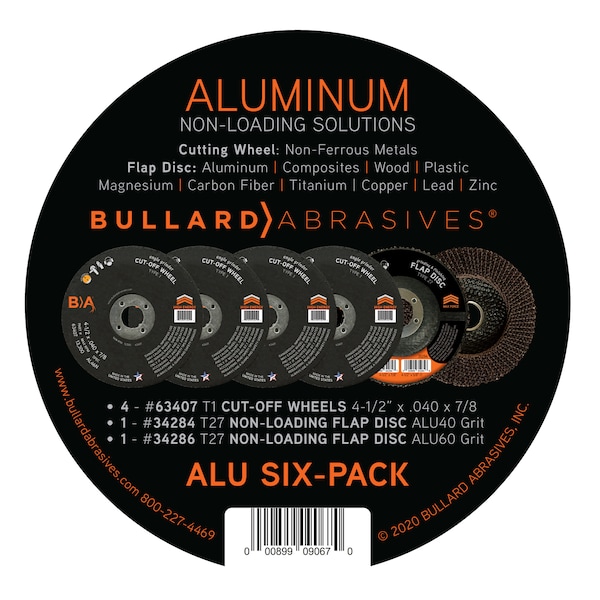 Bullard Abrasives ALU Six Pack - (4) 63407, (1) 34284, (1) 34286 - 9067