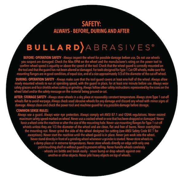 Bullard Abrasives ALU Six Pack - (4) 63407, (1) 34284, (1) 34286 - 9067