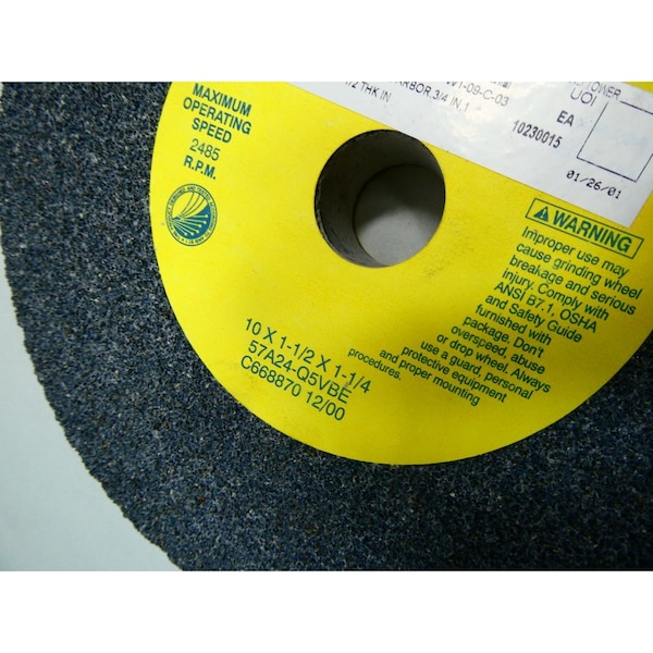 Norton Co 1-1/4IN 10IN 1-1/2IN GRINDING WHEEL - 57A24-Q5VBE