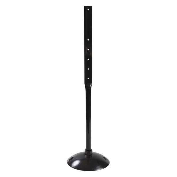 Brady Sign Base with Post, Round, , Cast Iron Black, Baked Enamel, 48" L - 86345