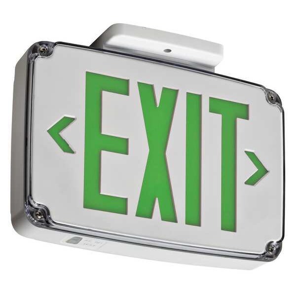 Lithonia Lighting Exit Sign, White, 2 Face(s), LED, Universal Mount, Nickel Cadmium - WLTE W 2 G EL