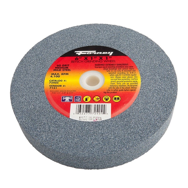 Forney Bench Grinding Wheel, 6 in x 1 in x 1 in - 72404