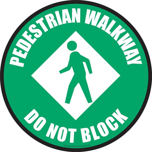 Superior Mark Floor Sign, Rubber, Pedestrian Walkway, 17.5in, RFS1126 - RFS1126