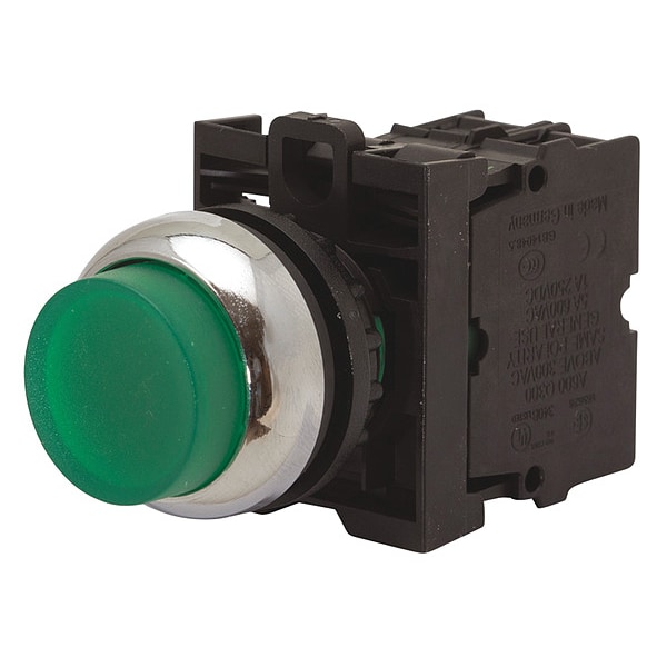 Botón pulsador de Eaton, 22.5 mm, 2NO, verde - M22-DLH-G-K20-G