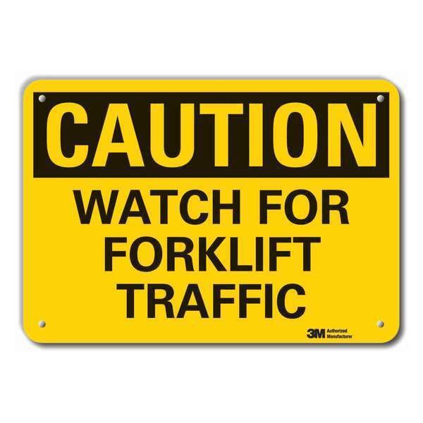 Lyle Caution Sign, 10 in. H, Aluminum, 10 in H, 14 in W, Aluminum, Horizontal Rectangle, LCU3-0305-RA_14x10 - LCU3-0305-RA_14X10