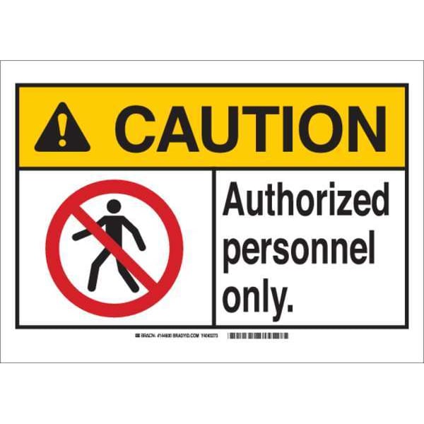 Brady Caution Security Sign, 7 in Height, 10 in Width, Aluminum, Rectangle, English - 144597