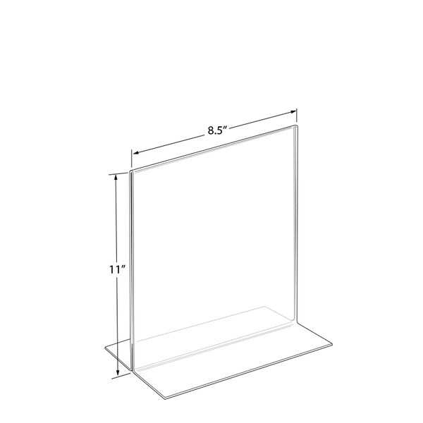 Azar Displays 8.5"W x 11"H Double-Foot Two Sided Sign Holder, PK10 - 152714
