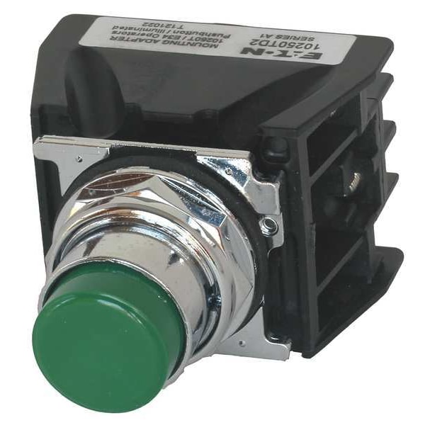 Botón de empuje para ubicaciones peligrosas de Eaton con contactos, 30 mm, 1 NC, 1 NO, verde - 10250T708G