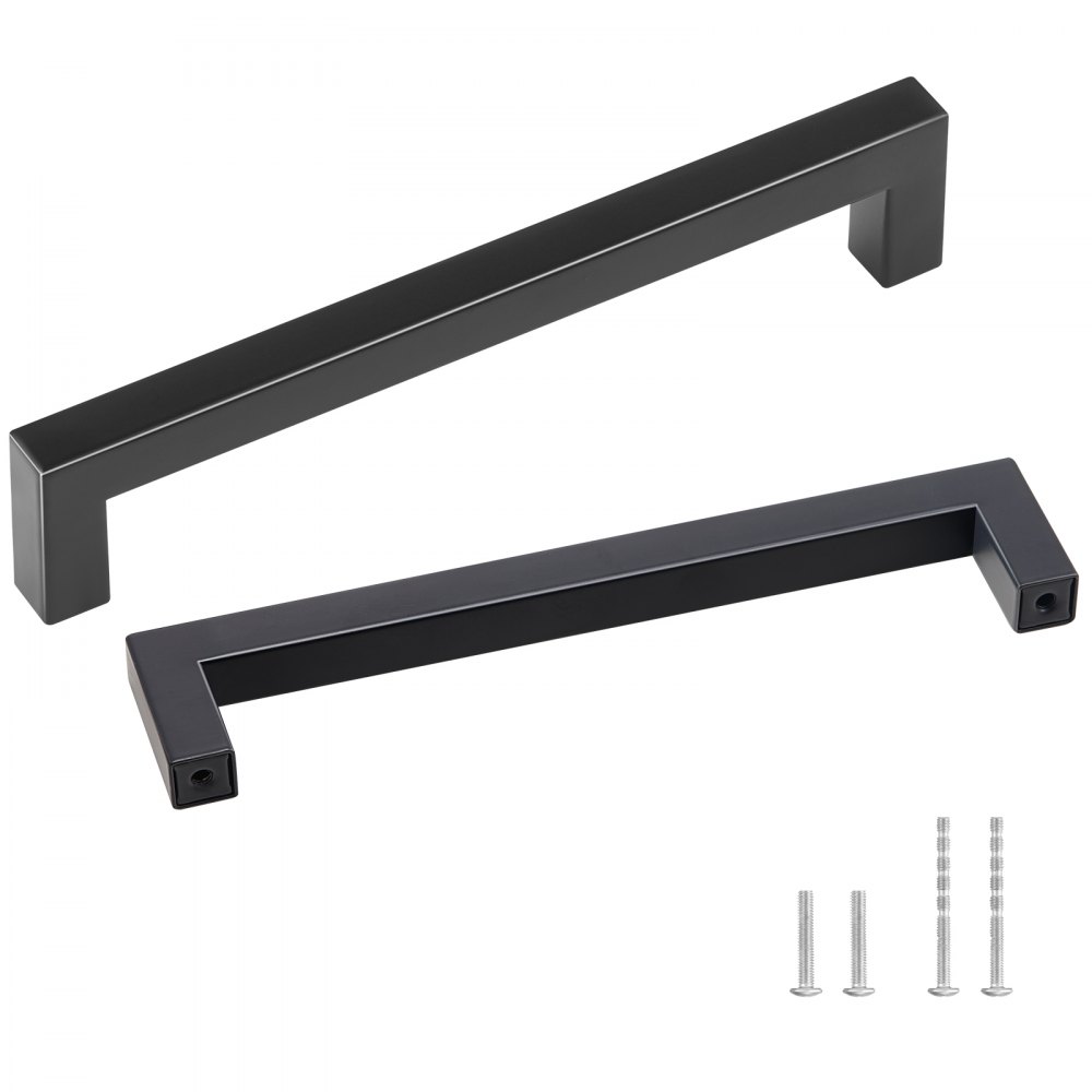 VEVOR 30 Pack Cabinet Pulls, 6.3 inch /160mm Center to Center Slim Square Kitchen Cabinet Drawer, Stainless Steel Modern Kitchen Cupboard Door Handles for Kitchen Bathroom Bar Hardware Matte Black - CJLSBXGPS30PO5ZTQV0
