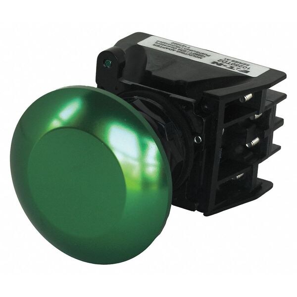 Botón pulsador de ubicación peligrosa Eaton con contactos, 30 mm, 2 NC, 2 NO, verde - E34EX713G