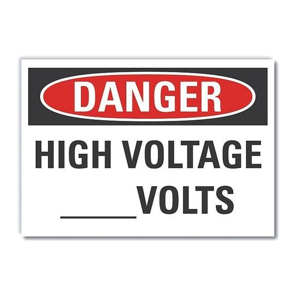 Lyle High Voltage Danger Label, 5 in Height, 7 in Width, Polyester, Horizontal Rectangle, English - LCU4-0447-ND_7X5
