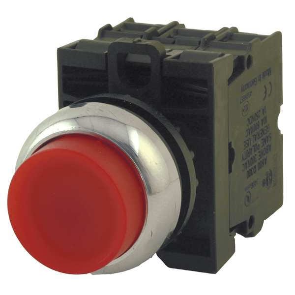 Botón de presión iluminado de Eaton, 22 mm, 1NA/1NC, Rojo - M22M-DLH-R-K11-230R