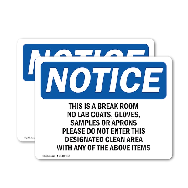 Signmission 10 in Height, 14 in Width, Vinyl Decal, Rectangle - OS-2PACK-NS-D-1014-L-18621