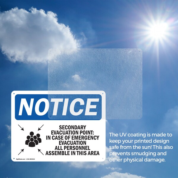 Signmission Secondary Evacuation Point, 14 in W x Rectangle, Plastic - OS-2PACK-NS-P-1014-L-18264