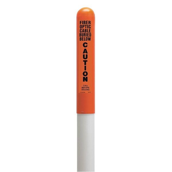 Tapco Utility Dome Marker, Round, , Thermoplastic Polymer Orange/White, 72" L - 113783A