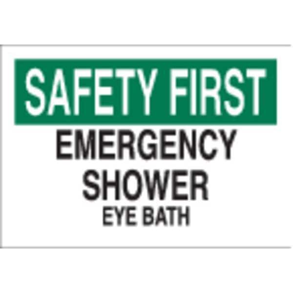 Brady Safety First, Emergency Shower Eye Bath, 14" W x 10" H, Rectangle, Polyester, 85046 - 85046