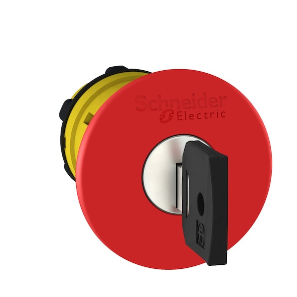 Cabeza para botón de paro de emergencia Schneider Electric, Harmony XB5, apagado, plástico, seta roja de 40mm, 22mm, liberación de llave de disparo/enganche, Dom 4A185 - ZB5AS944D