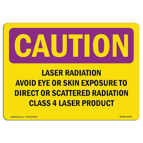 Signmission OSHA RADIATION Sign Laser Radiation Below Hazard 14in X 10in Wall Graphic, 14" W, 10" H, Landscape - OS-CR-RD-1014-L-10144