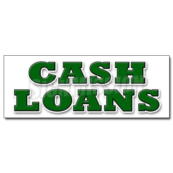 Signmission CASH LOANS DECAL sticker payday advance title pawn shop for gold, D-12 Cash Loans - D-12 CASH LOANS