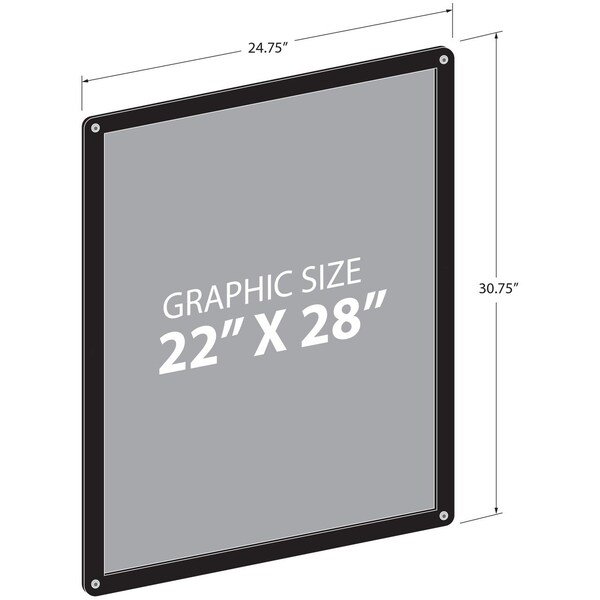 Azar Displays Black Window Sign Holder Frame with Suction Cups 22in x 28in - 106699-BLK