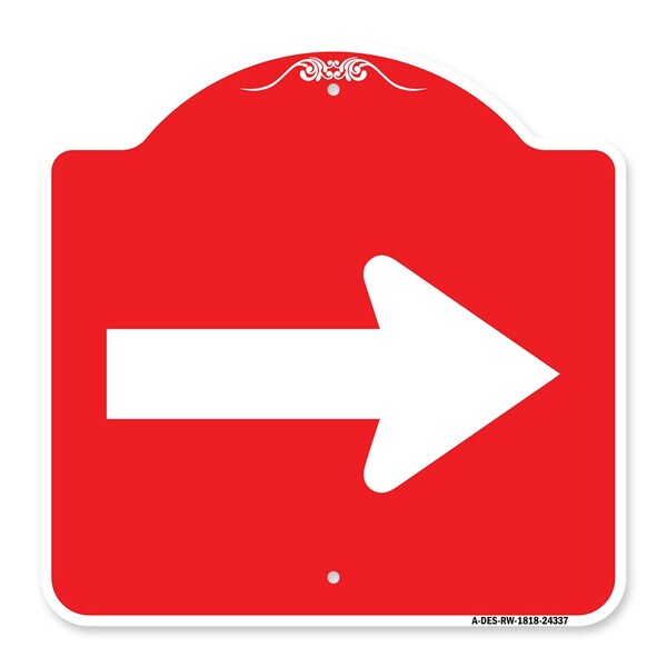 Signmission Designer Series Sign-Arrow Green, Red & White Aluminum Architectural Sign, 18" x 18", RW-1818-24337 - A-DES-RW-1818-24337