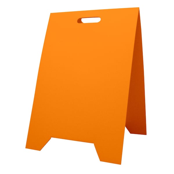 Visual Workplace A Frame Sign, Corrugate, 16"x24", Orange - 15-1904-AF1624-628