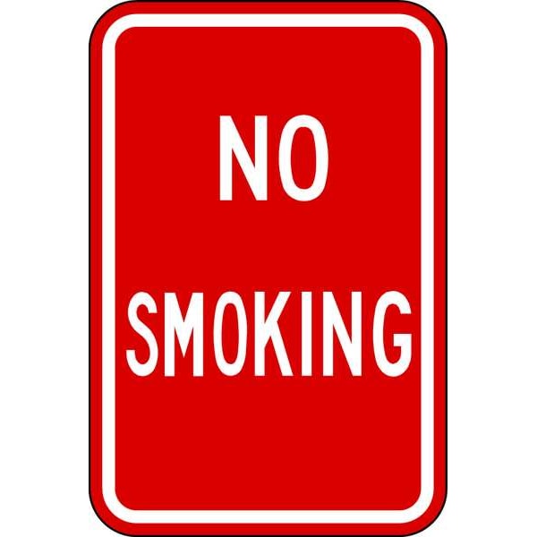 Lyle No Header, No Smoking, 12 in W x 18 in H, Vertical Rectangle, Aluminum - SM-023-12HA