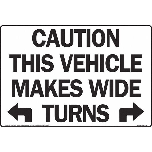 Jj Keller Caution This Vehicle Makes Wide Turns - 1155