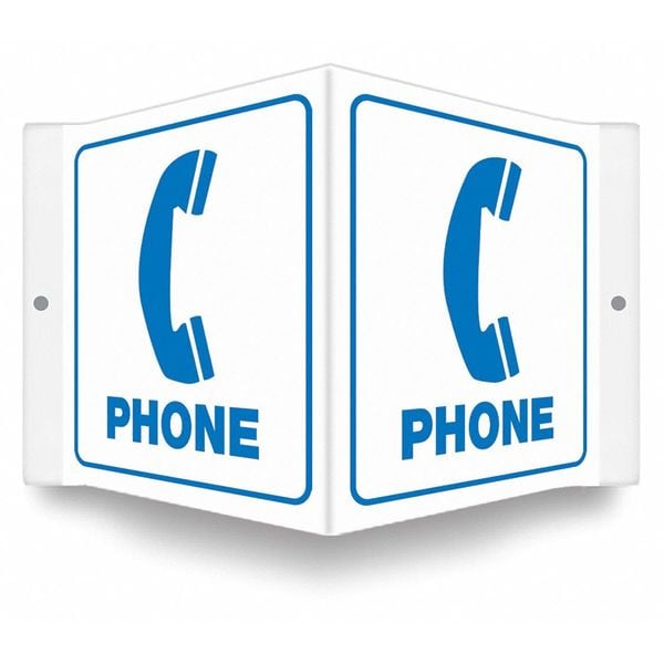 Condor PHONE, 8 1/2 in W x 6 in H, V-Shape Projection, PETG, 480Z74 - 480Z74