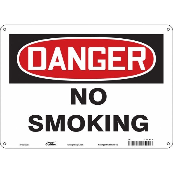 Condor Safety Sign, 10" H, 14 in W, Vinyl, Horizontal Rectangle, English, 474N94 - 474N94