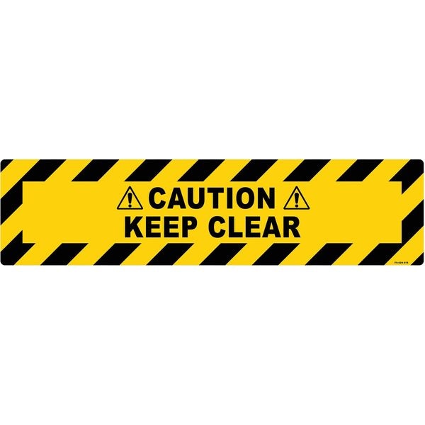 Stranco Floor Sign, 6 in H, 24 in W, Vinyl, Horizontal Rectangle, English, FS-624-619 - FS-624-619