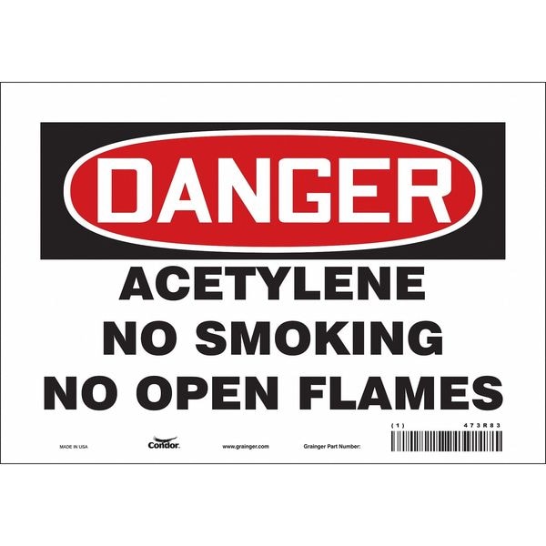 Condor No Smoking Sign, 7" H, 10" W, Vinyl, Vertical Rectangle, English, 473R83 - 473R83
