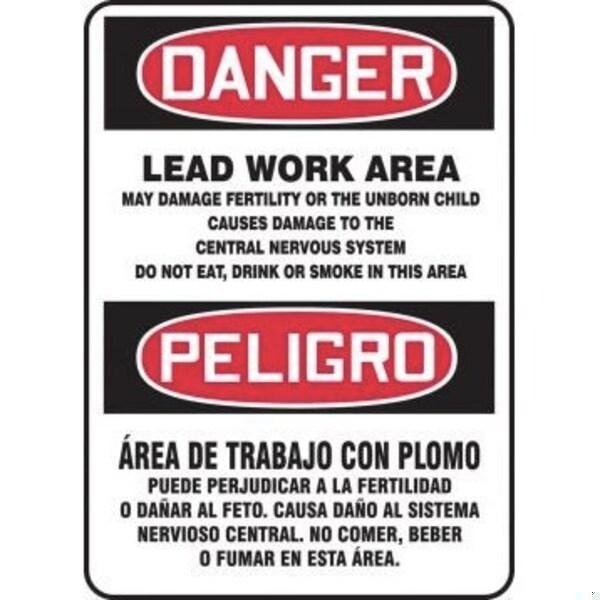 Accuform BILINGUAL OSHA DANGER SAFETY SIGN LEAD - SBMCAW188XT