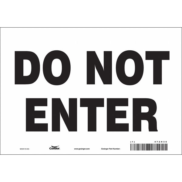 Condor Safety Sign, 7 in Height, 10 in Width, Vinyl, Vertical Rectangle, English, 472H35 - 472H35