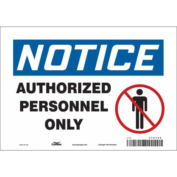 Condor Safety Sign, 7 in Height, 10 in Width, Vinyl, Vertical Rectangle, English, 472T96 - 472T96