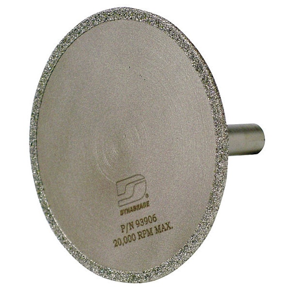 Dynabrade Dmnd Mntd Cut-Off Wheel, 3"dia., Cont Rim, Continuous Rim, 3 in Dia, 3/8 in Shank Arbor Hole Size - 93906