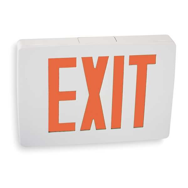 Lithonia Lighting Exit Sign, White, 1 Face(s), LED, Universal Mount, Nickel Cadmium - LQC W 1 R EL N