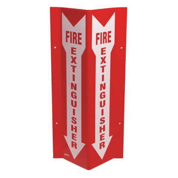 Brady Fire Extinguisher Sign, 18 in Height, 8 1/2 in Width, Acrylic, Rectangle, English - SP818V