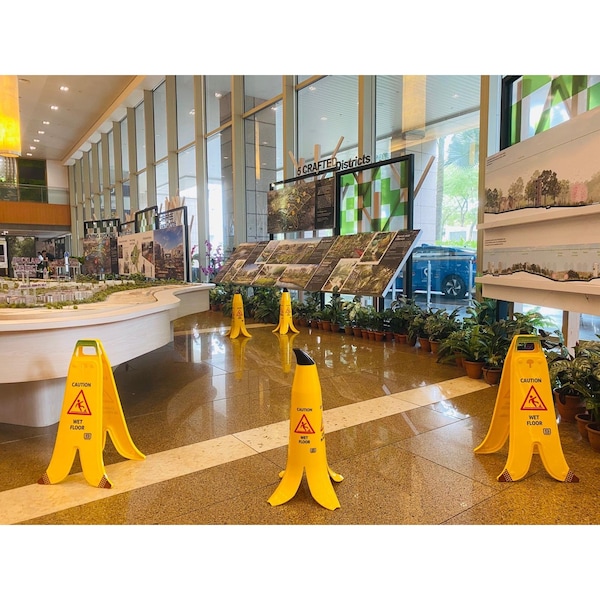 Banana Cone Caution Sign, Wet Floor, Banana Peel Cone, Plastic, 2 ft Height - CONE24