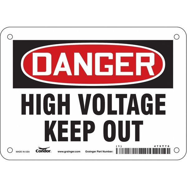 Condor Safety Sign, 5 in Height, 7 in Width, Vinyl, Horizontal Rectangle, English, 479T76 - 479T76