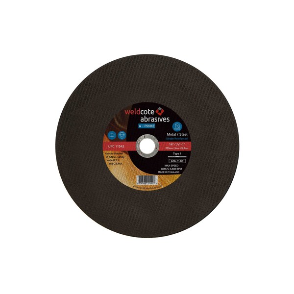 A-Prime A-Solid Chop Saw Blade Cut-Off Wheels, 14in x 3/32in x 1, 10PK - 11543
