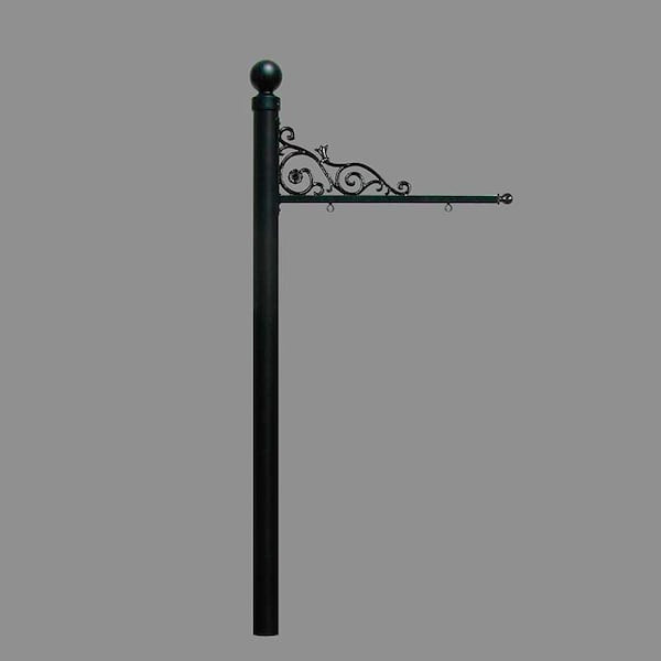 Qualarc Prestige Real Estate Sign System w/Ball Finial, NO BASE, Black color - REPST-004-BL