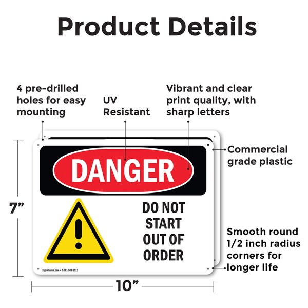 Signmission Safety Culture Sign, 10 in Width, Plastic, Rectangle - OS-2PACK-DS-P-710-L-1173