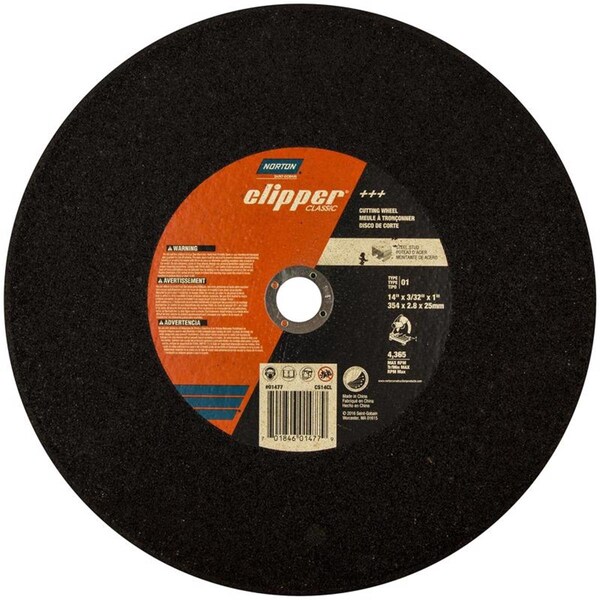 Norton Co 14 x 1 in. Aluminum Oxide Classic Cut Off Wheel - 2027335