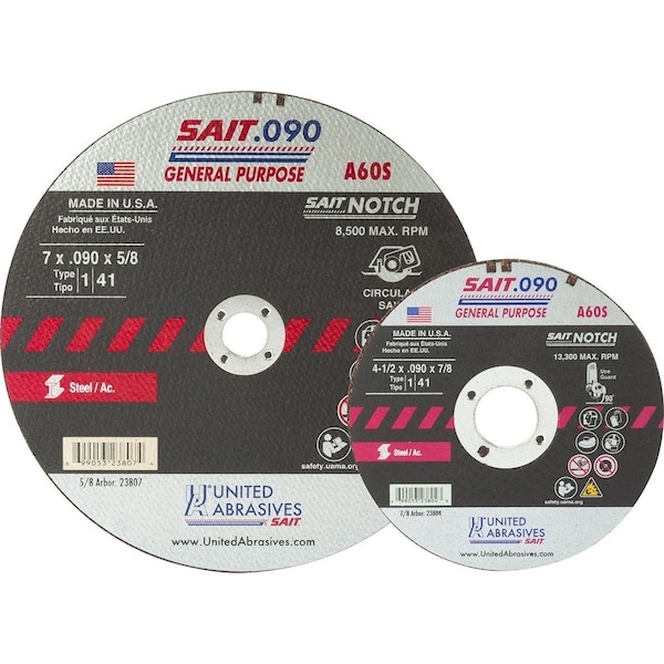 United Abrasives/Sait Cutting WheelT16x090x78A60SPK25 - 23806
