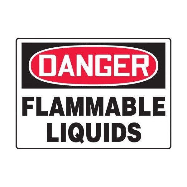Accuform MCHG101VS Safety Sign, DANGER FLAMMABLE LIQUIDS, 7 X 10, Vinyl - MCHG101VS