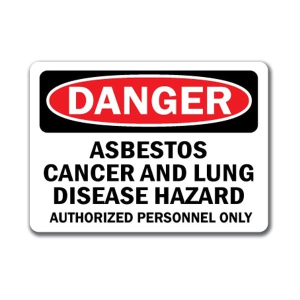 Signmission Safety Sign, 14 in Height, Plastic, Asbestos Cancer and Lung Disease - DS-ASBESTOS CANCER AND LUNG DISEASE
