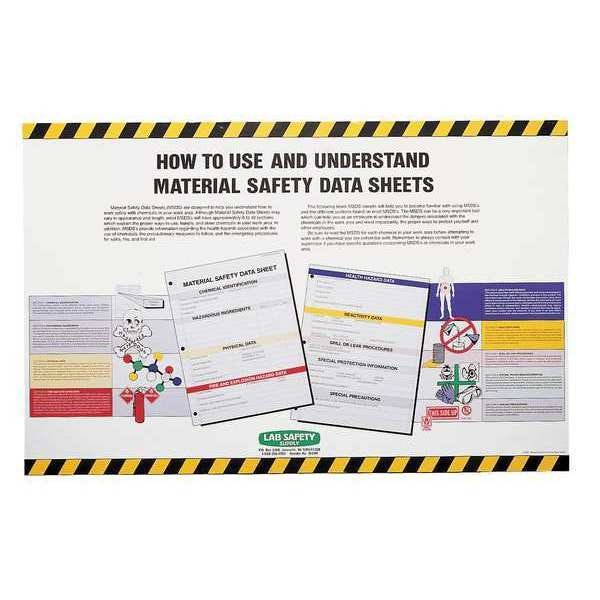 Hazard Communication Right To Know Poster, How to Use and Understand Material Safety Data Sheets, 23 1/2 in H x, 37 in W - 10699