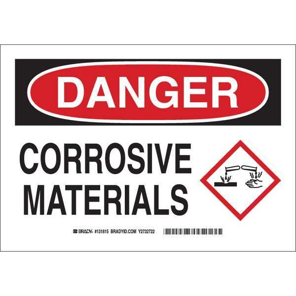Brady Danger Sign, 7 in H, 10 in W, Polyester, Rectangle, English, 131815 - 131815
